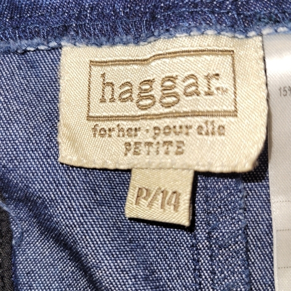 Vintage Haggar medium wash denim jean maxi skirt back slit petite - Picture 6 of 8